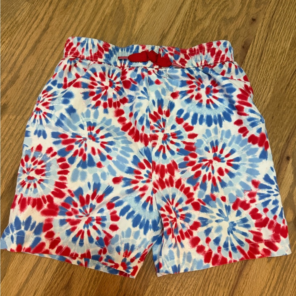 Jumping Beans Red and Blue Athletic Shorts with Starburst Pattern